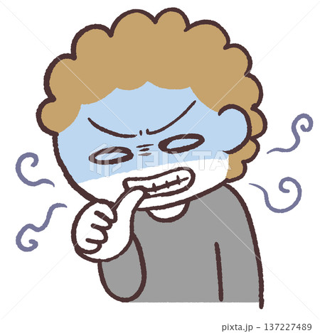 いらいらして爪を噛む人のイラスト 137227489
