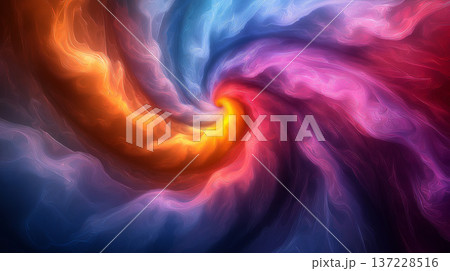 渦巻く虹色のイラスト素材 [137228516] - PIXTA