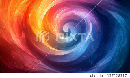 渦巻く虹色のイラスト素材 [137228517] - PIXTA