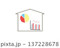 家庭の光熱費の使用状況をグラフで表しているイメージイラスト 137228678