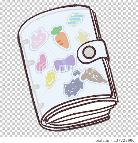 パンパンに膨らんだシール帳のイラスト 137228996