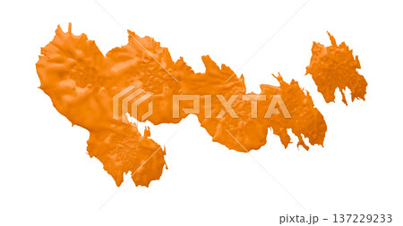 orange watercolor background. Artistic hand paint. Isolated on transparent background. 137229233