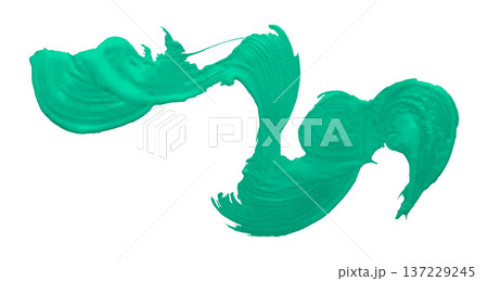 green watercolor background. Artistic hand paint. Isolated on transparent background. 137229245