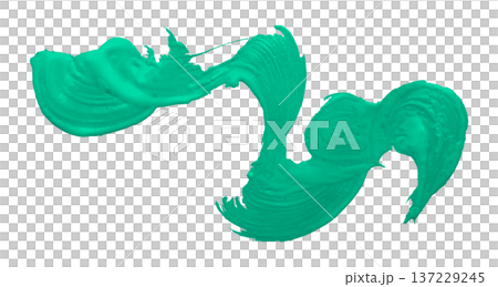 green watercolor background. Artistic hand paint. Isolated on transparent background. 137229245