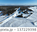 冬の根室本線落石岬付近空撮 太平洋沿岸俯瞰 137229398