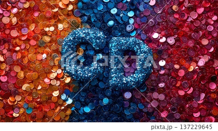 紫に輝くスパンコール 137229645