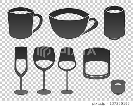 簡單的杯子單色插圖 簡單的杯子單色插圖 137230193
