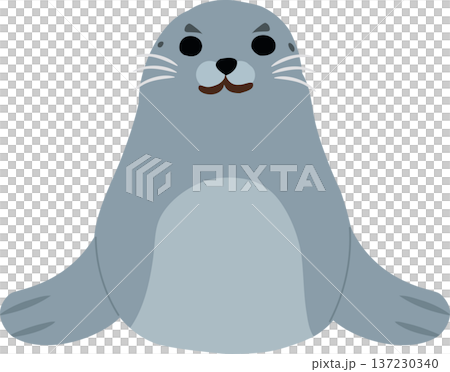 Adorable seal character. a friendly marine animal from arctic ocean habitats 137230340