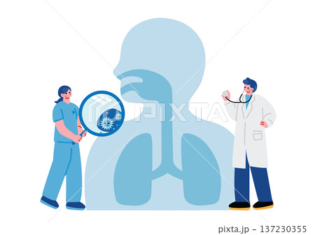 病気の症状を診察する医療従事者のイラスト 病気の症状を診察する医療従事者のイラスト 137230355