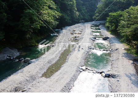 日原川の氷川国際ます釣場（めおと橋の西側）（東京都西多摩郡奥多摩町） 137230380