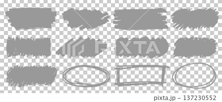 手描きペンの塗りつぶしフレーム素材 137230552