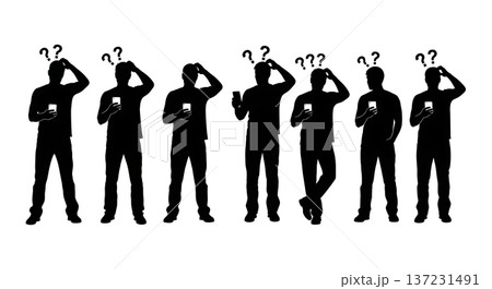 Black Solid Developer Confused Phone...のイラスト素材 [137231491] - PIXTA