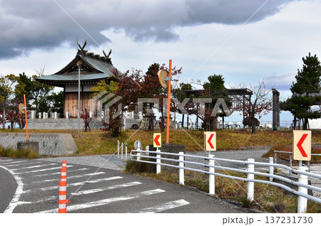 三重県桑名市 住吉神社と町並み 三重県桑名市 住吉神社と町並み 137231730
