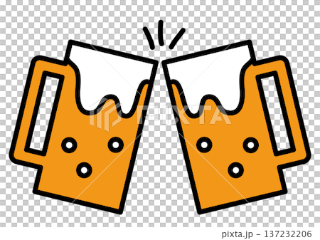 居酒屋或聚會,舉起啤酒杯碰杯,圖標,飲酒派對,宴會圖片 居酒屋或聚會,舉起啤酒杯碰杯,圖標,飲酒派對,宴會圖片 137232206