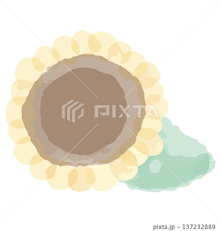 幼稚園・保育園向け 8月のやさしい水彩挿絵イラストシリーズ｜ひまわり 137232889