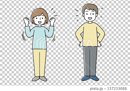 Illustration of a lively and energetic man and woman 137233088