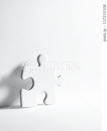 白背景スタジオのパズルピース チームワーク象徴コンセプト 137233108