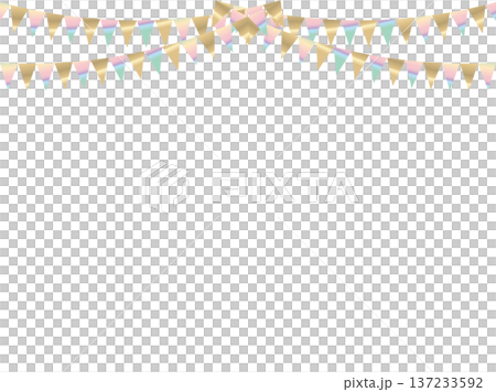Garland Triangle, Curved, Gold 20, Rainbow Pale F6 Garland Triangle, Curved, Gold 20, Rainbow Pale F6 137233592