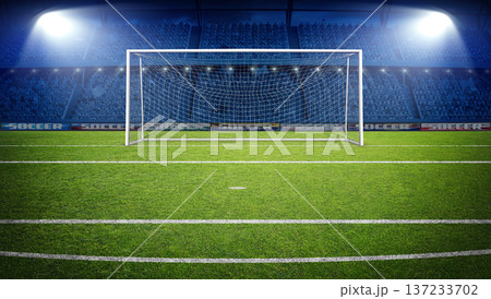Soccer stadium and goalpost Soccer stadium and goalpost 137233702