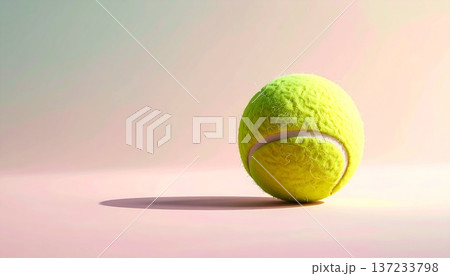 スポーツと春を象徴するテニスボール 137233798