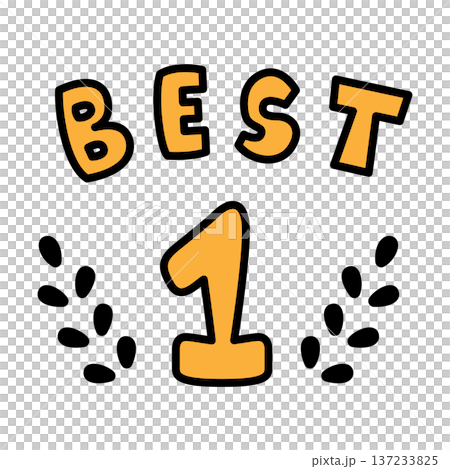 Cute hand-drawn style top ranking material 137233825