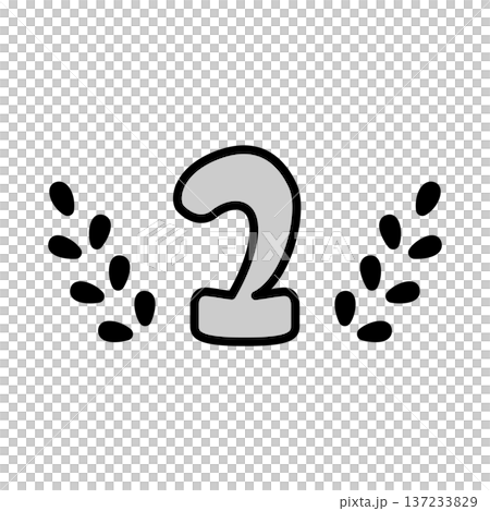 手描き風のかわいい2位のランキング素材 137233829