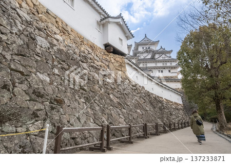 「兵庫県」（2月）【観光地】　兵庫県姫路市の姫路城 137233871