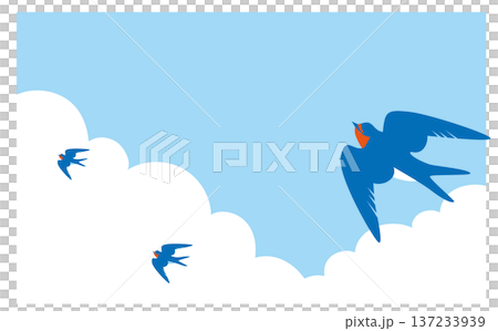 ツバメのかわいい背景イラスト 137233939