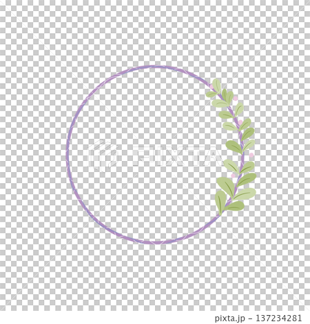 wreath of green leaves 137234281