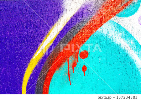 Colorful Urban Graffiti Wall Art in Purple, Red, Cyan, Yellow with 90s, Y2K Street Style Colorful Urban Graffiti Wall Art in Purple, Red, Cyan, Yellow with 90s, Y2K Street Style 137234583