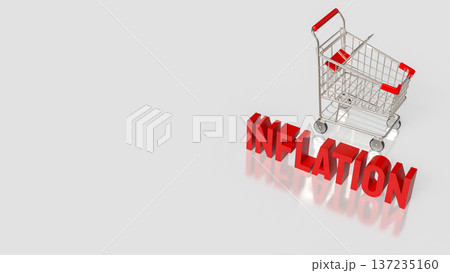 Rising Inflation Impact on Consumer Spending Concept 3d render. Rising Inflation Impact on Consumer Spending Concept 3d render. 137235160