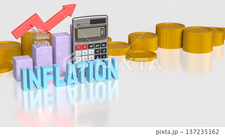 Global Inflation and Rising Cost of Living Concept 3d render. 137235162