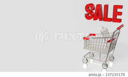 Retail Sale Promotion and Shopping Discount Concept 3d render. 137235170