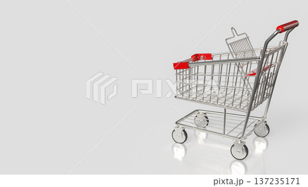 Modern Shopping Cart and Retail Commerce Concept 3d render. 137235171