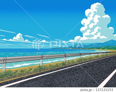 海沿いを走る高速道路 海沿いを走る高速道路 137235253