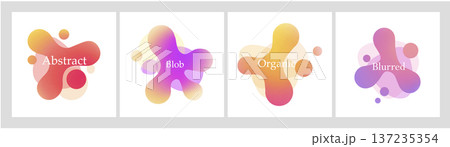 Set shape round gradient blob organic form. Set shape round gradient blob organic form. 137235354