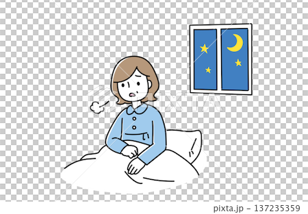 圖：一位女性難以入睡 137235359