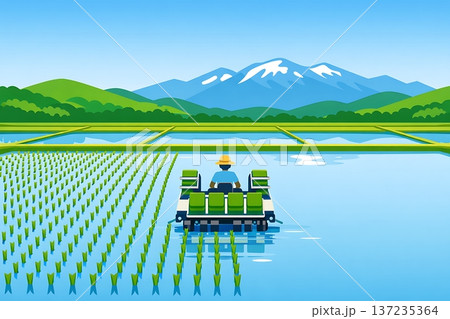 田植えの風景 137235364