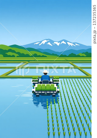 田植えの風景 田植えの風景 137235365
