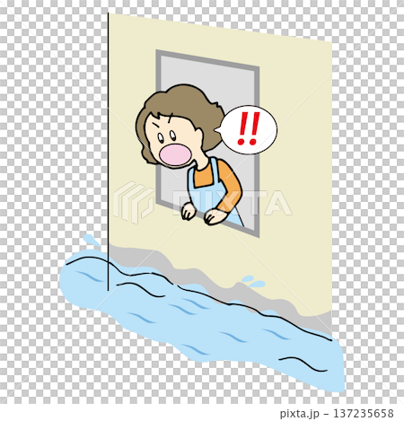 大雨であっという間に床上浸水 137235658