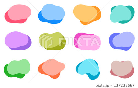 抽象的な形　素材　フレーム　セット 137235667