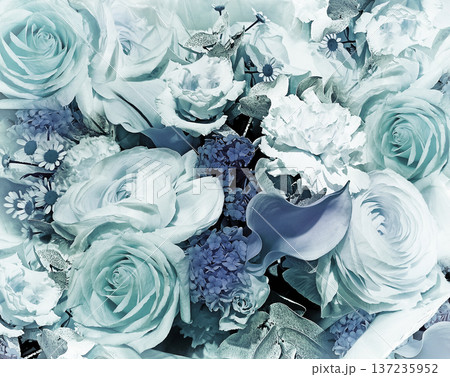 Floral vintage background.  Floral bouquet. Close-up. Nature. 137235952