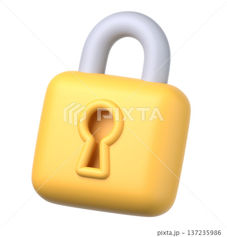 3Dのセキュリティロックアイコン 137235986