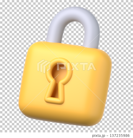 3Dのセキュリティロックアイコン 137235986