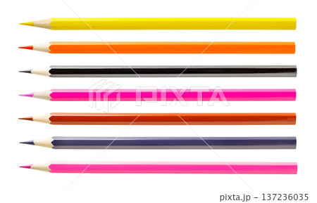 Pencils multicolored sharpened, set, isolated on white background Pencils multicolored sharpened, set, isolated on white background 137236035