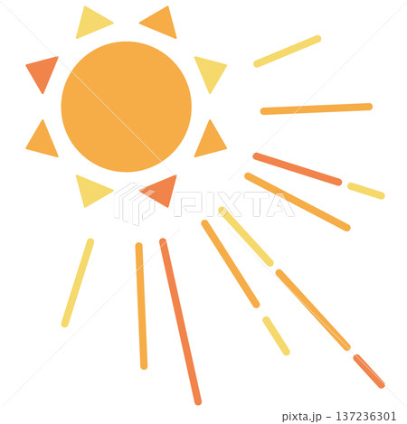 強い日差しと太陽のイラスト 強い日差しと太陽のイラスト 137236301