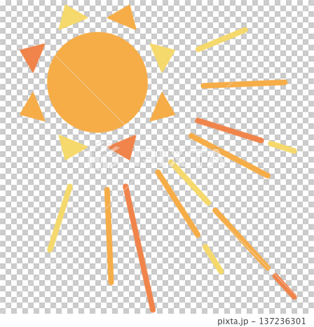 強烈的陽光和太陽的插圖 137236301