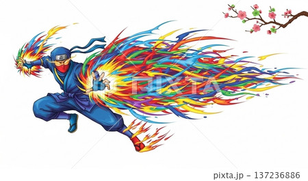 カラフルな忍者 137236886