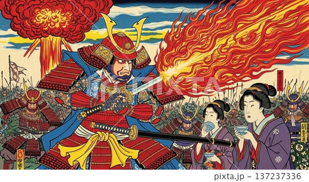 カラフルな鎧武者 137237336