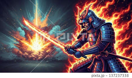 カラフルな鎧武者 137237338